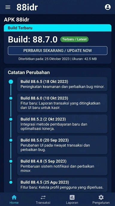 Riwayat Versi Aplikasi 88idr untuk Pengguna Android