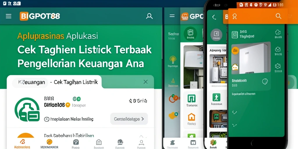 Tampilan antarmuka aplikasi Cek Tagihan Listrik BIGPOT88 yang intuitif.