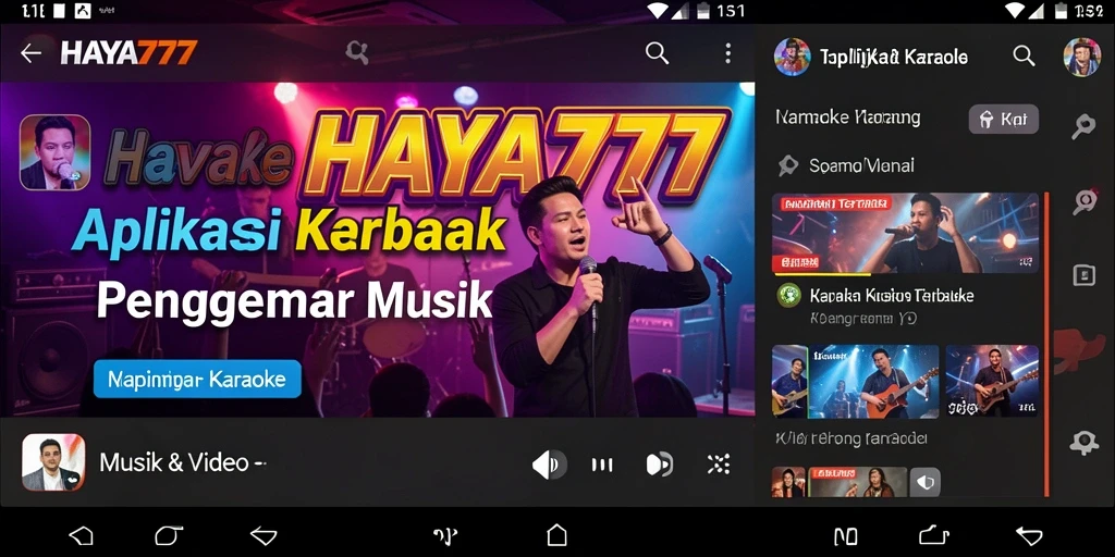 Tampilan antarmuka HAYA777 saat bernyanyi dengan lagu favorit.