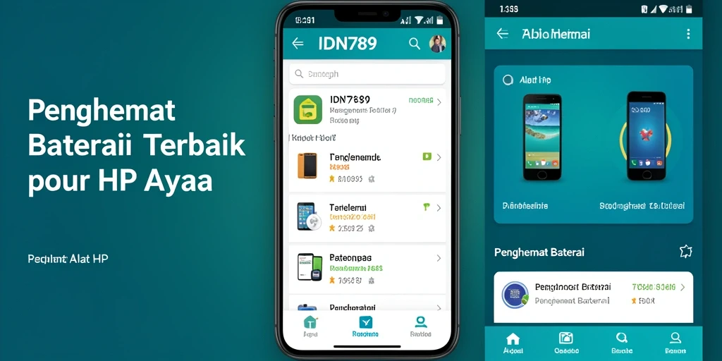 Tampilan antarmuka aplikasi Penghemat Baterai IDN789 yang menarik dan fungsional.