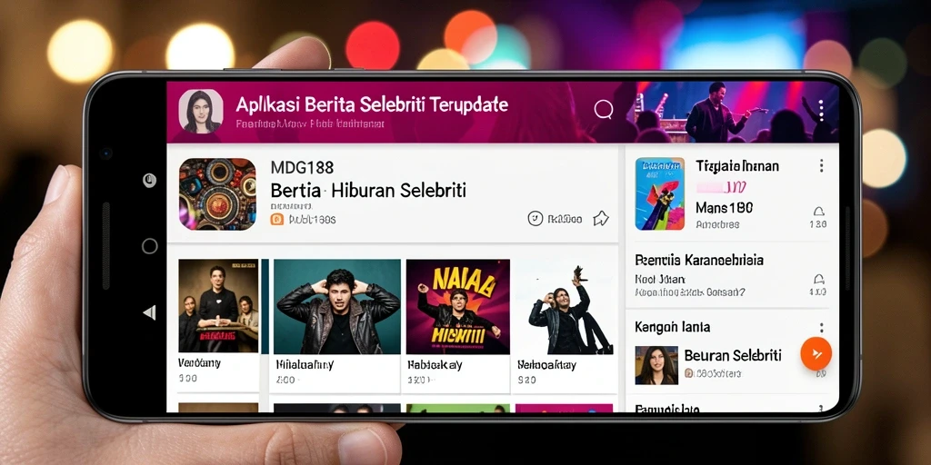 Tampilan antarmuka utama MDG188 dengan fitur berita terbaru.