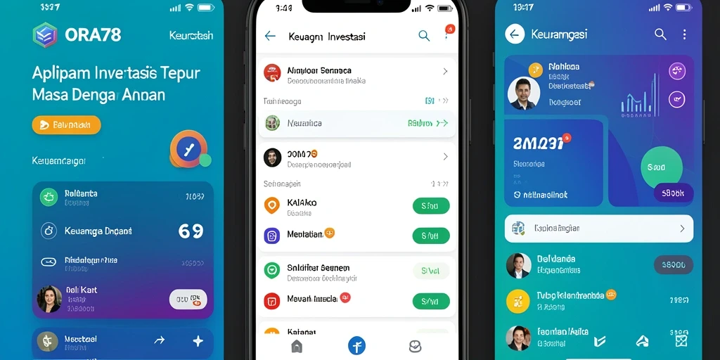 Screenshot antarmuka aplikasi ORA78 yang menunjukkan fitur investasi yang user-friendly.