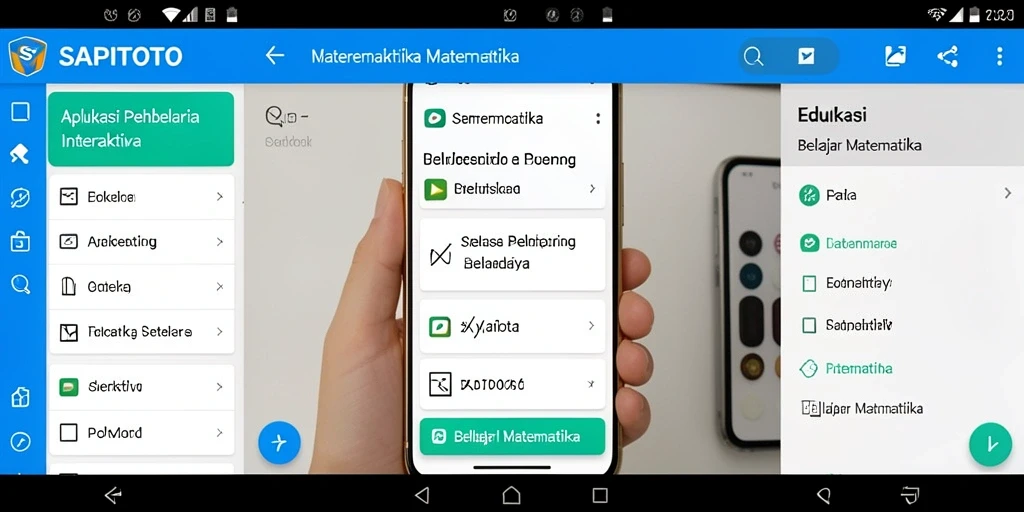 Antarmuka aplikasi SAPITOTO yang interaktif untuk belajar matematika.